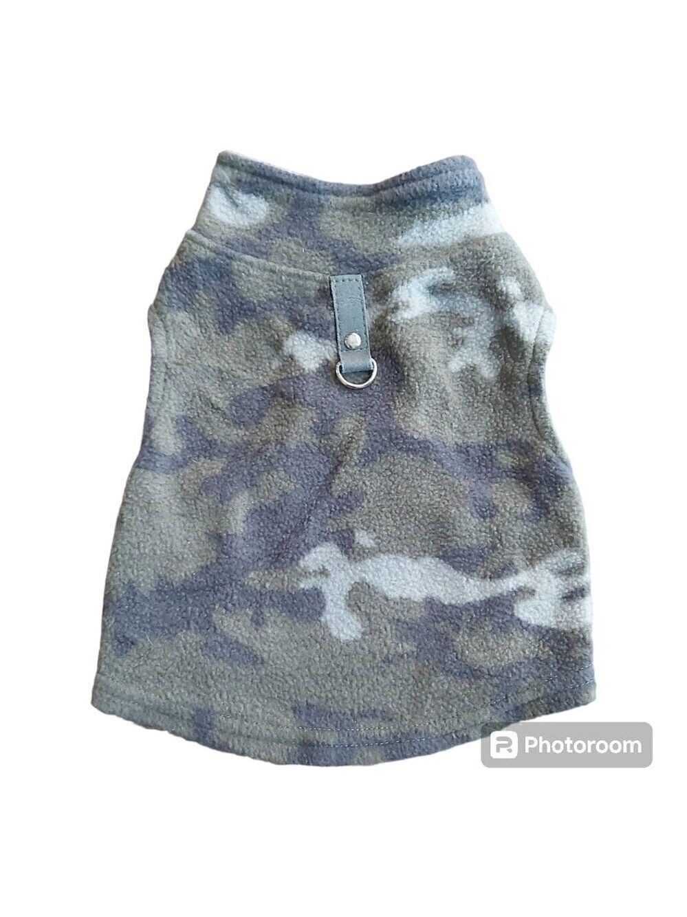 Born To Be Loved Gray/Green/White Camo Pullover Dog Shirt with D-Ring - Size Med